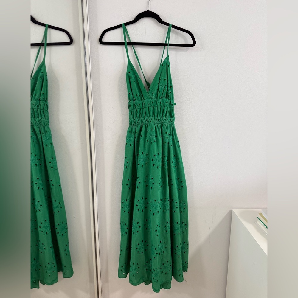Tiffany & Tomato Green Maxi Sundress with Spaghetti Straps